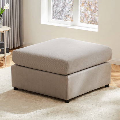 Grey Square Sofa Couch With Footrest